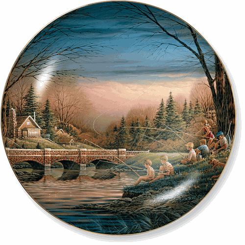 Spring Fishing Plate